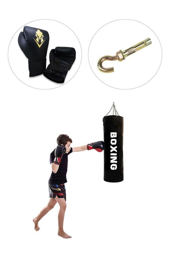 Spor Byfit Çocuk Boks Seti 70 Cm X 25 Cm Boks Torbası + Boks Eldiveni + Tavan Kancası - 3' Lü Set - Image 1