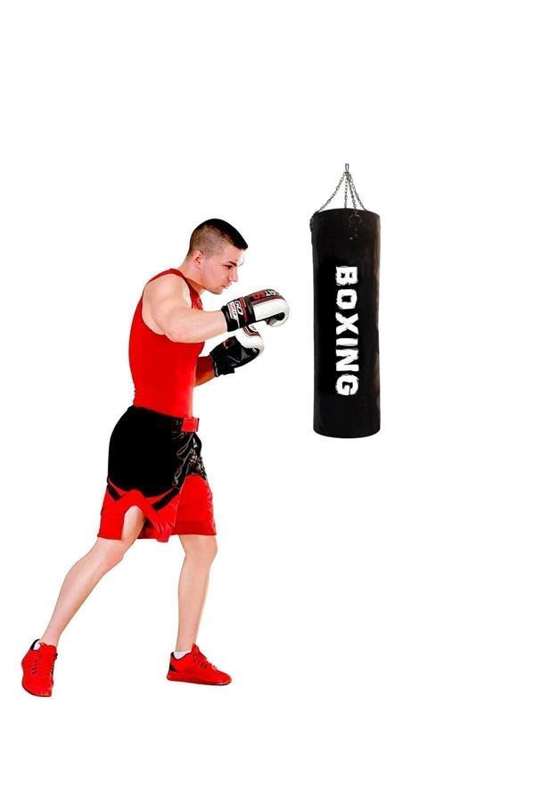 Boxing 70 Cm X 25 Cm Siyah Zincirli Boks Torbası - Dolu - Image 1