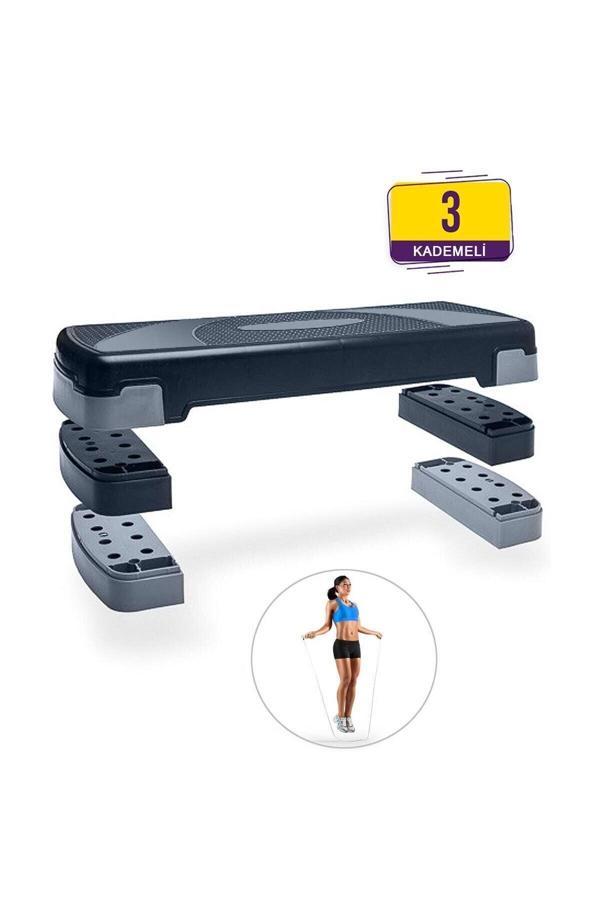 Spor Byfit 3 Kademeli Fitness Step Tahtası + Atlama Ipi Hediyeli - Image 1