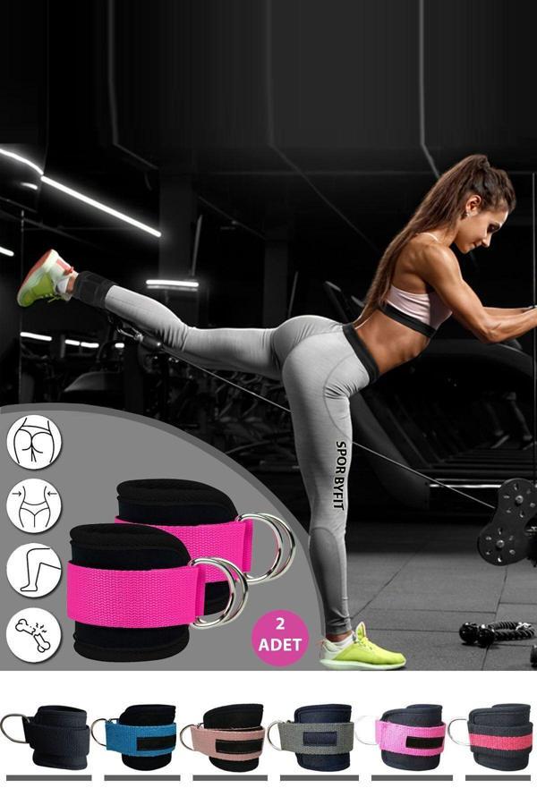 Spor Byfit Ayak Bilek Kayışı D-Ring Fitness Ağırlık Çekiş Aparatı - Image 1