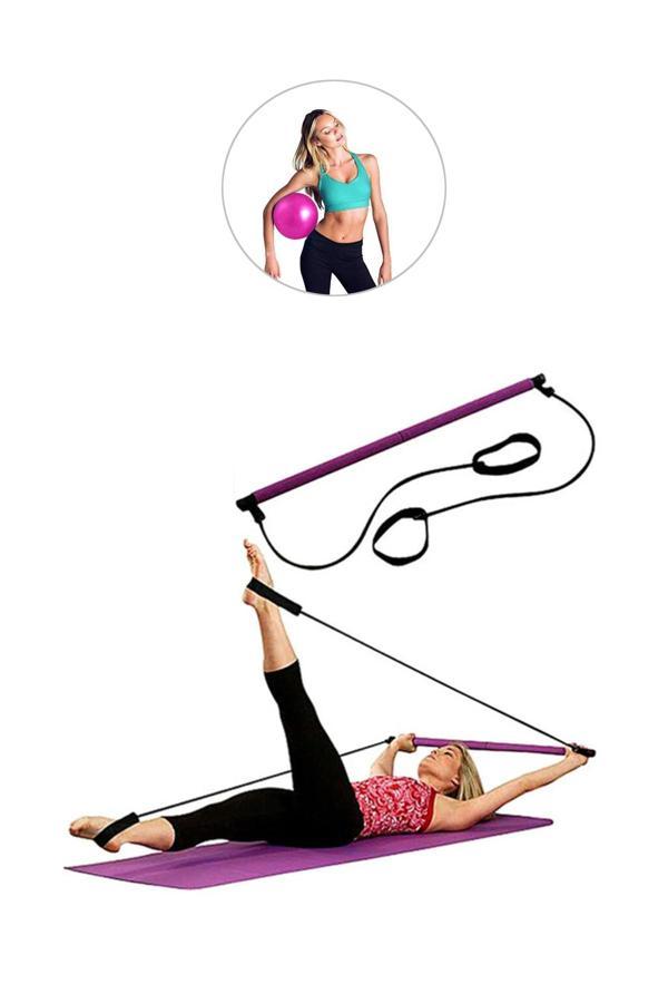 Spor Byfit Portable Studio Pilates Egzersiz Çubuğu + Pilates Denge Topu - Image 1