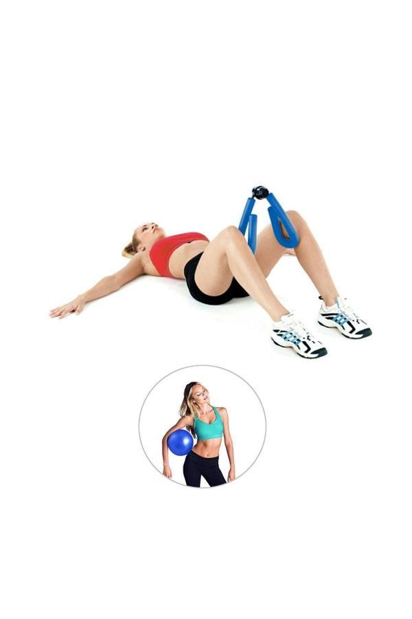 Spor Byfit Kol, Bacak, Basen Sıkılaştırıcı Kelebek Egzersiz Aleti Mavi + Denge Topu - 2'Li Set - Image 1