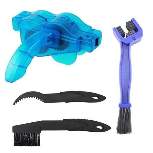 Buffer® Bisiklet Zincir Dişlisi Koruyucu Pas Sökücü Temizleme Fırçası Aparatı Bakım Seti 4 Parça - Image 1