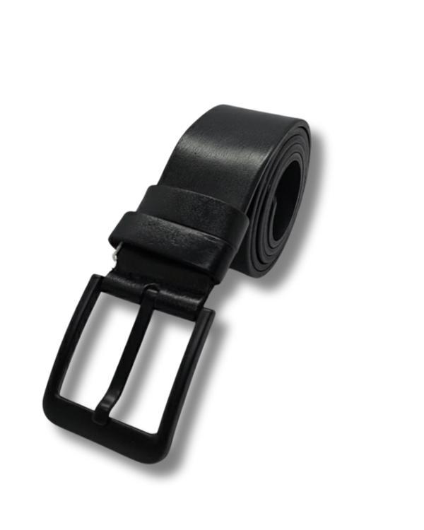 Hakiki Deri Premium Erkek Kemer, Siyah Manda Derisi, 4.5 cm Genişlik, Çelik Toka, Klasik Tasarım Tarz6ZBW5SH - Image 1