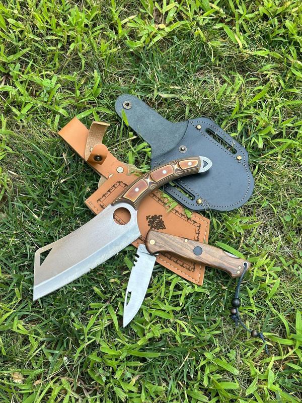 Verzalit Satır Model Kamp, Şef, Kasap, Mutfak, Piknik Bıçağı - Sırttan Kilitli Yaylı Kamp, Piknik Çakısı - Image 1