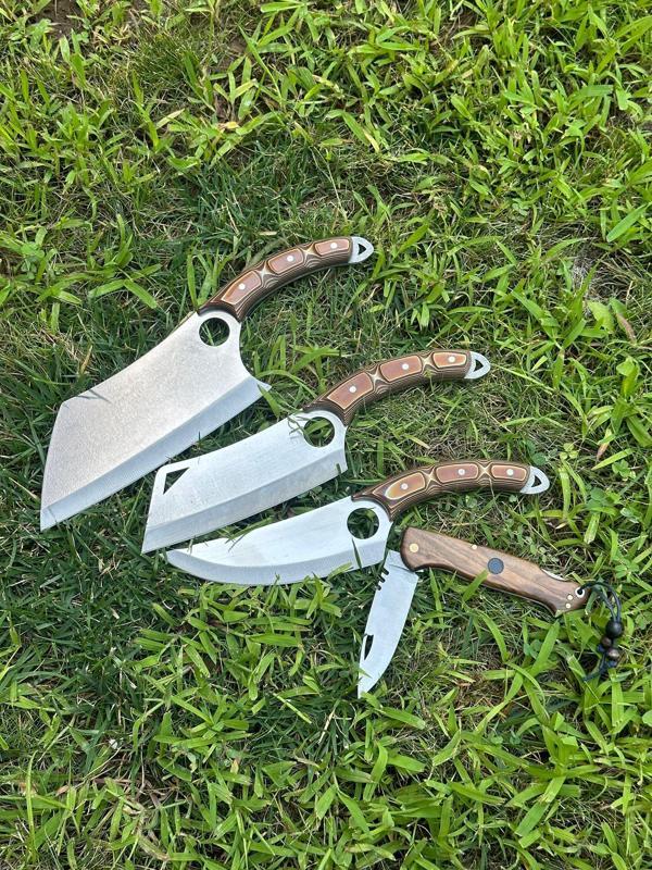 Verzalit Saplı Almazan, Satır, Şef Model Kamp, Mutfak, Piknik, Şef Bıçak Seti – Sırttan Kilitli Yaylı Kamp, Piknik Çakısı - Image 1