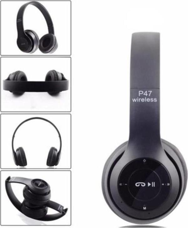 Torima P47 Extra Bass Wireless Bluetooth Kulaklık 5.0+EDR FM Radyo Siyah - Image 1