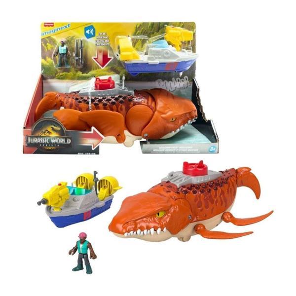 Imaginext Jurassic World Rebirth Aquachomp Chase Mosasaurus JFR23 Lİsanslı Ürün - Image 1