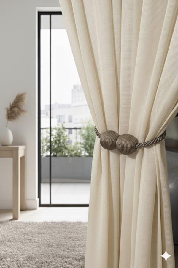 Mmt Home Mıknatıslı Perde Bağlama Aparat Aksesuarı Braçol Vizon (1 Adet) - Image 1