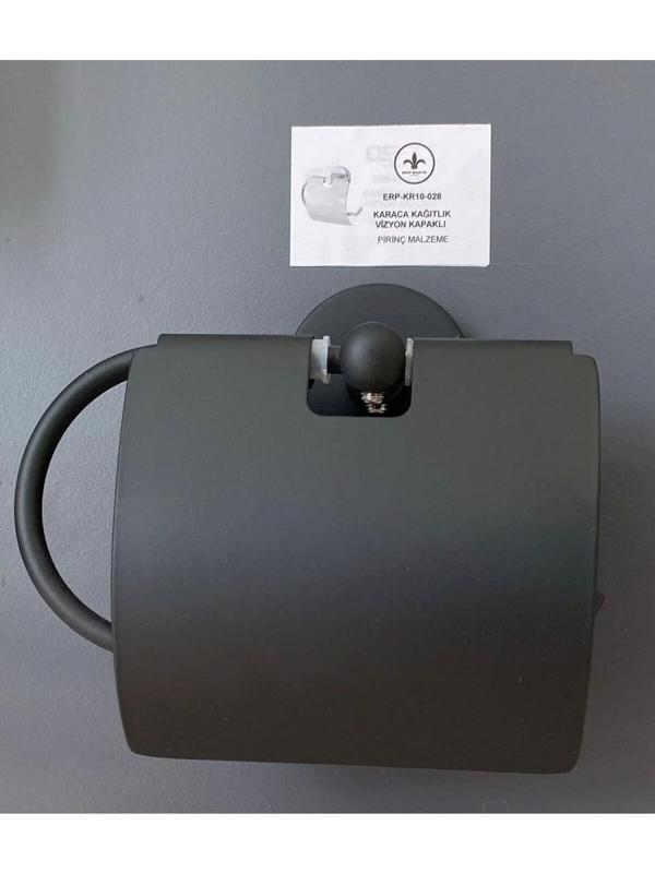 Adnoss Lüks Karaca Vizyon Kapaklı Kağıtlık Siyah - Wc Kağıtlık - Tuvalet Kağıtlık - Image 1