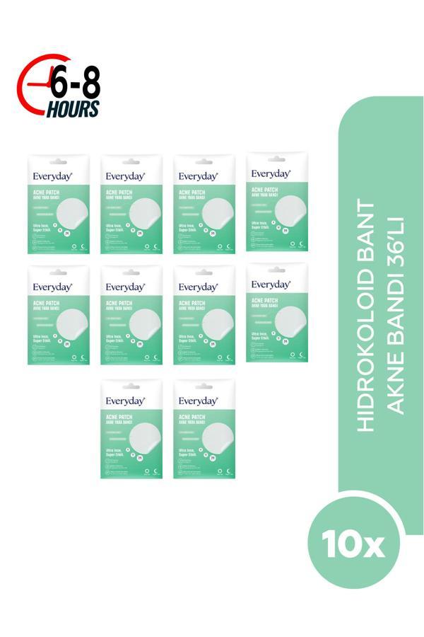 Everyday Akne Bandı & Sivilce Yatıştırıcı Bant 36x10 (10'Lu Paket) / Pimple Patch- Hidrokolloid Bant - Image 1