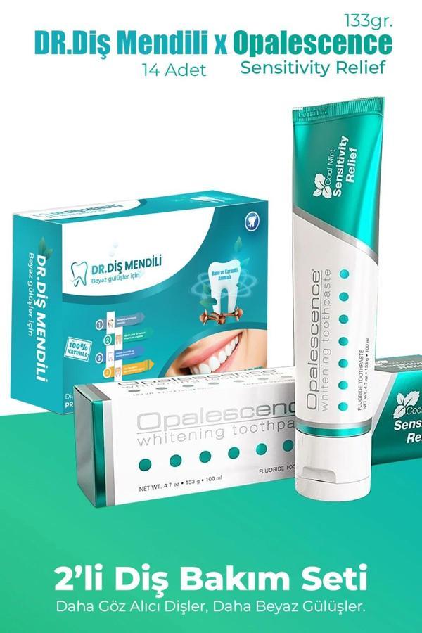 Dr. Diş Mendili 14 Adet + Opalescence Sensitivity Relief  Diş Macunu 133 gr – 2 li Diş Bakım Seti - Image 1