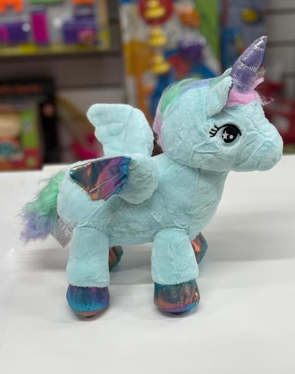 Oyuncak Peluş Kanatlı Unicorn Tek Boynuzlu At Mint Su Yeşili 30 CM - Image 1
