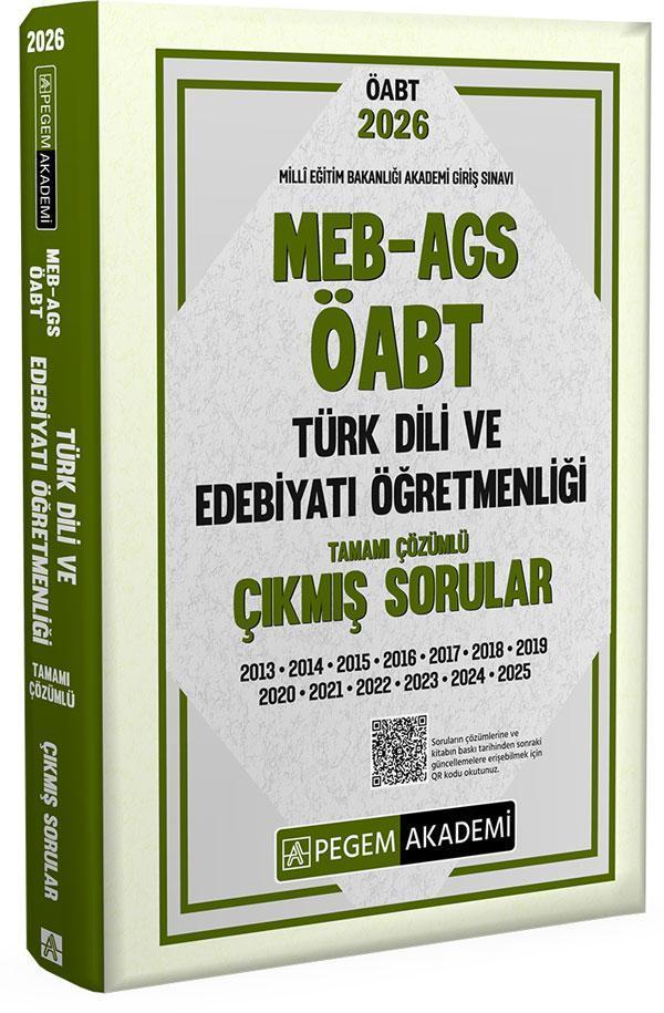 2026 MEB AGS ÖABT Türk Dili ve Edebiyatı Öğretmenliği Tamamı Çözümlü Çıkmış Sorular - Pegem Akademi Yayıncılık - Image 1