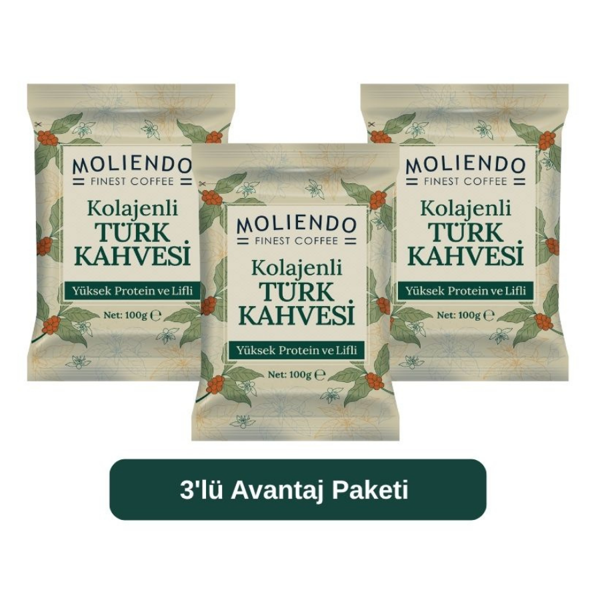 Moliendo Kolajenli Türk Kahvesi 100 g 3'lü Avantaj Paketi - Image 1