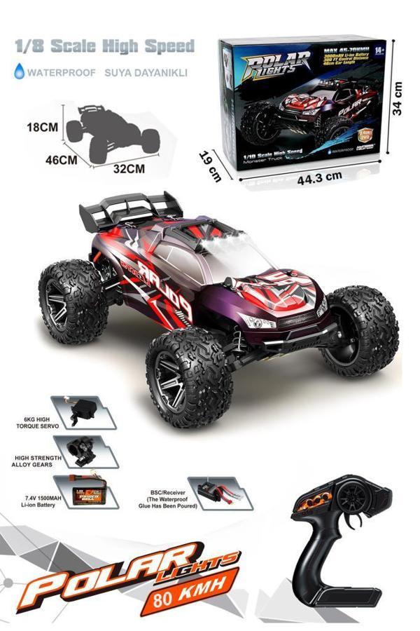 Büyük Boy Kumandalı Yüksek Hızlı Elektrikli Suya Dayanıklı 80KM/H 1:8 RC Oyuncak Araç Full Fonksiyon Araba - Image 1