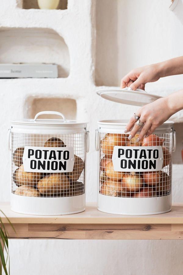 2'li Galvaniz Kapaklı Tel Patates&Soğan Kovası - Image 1