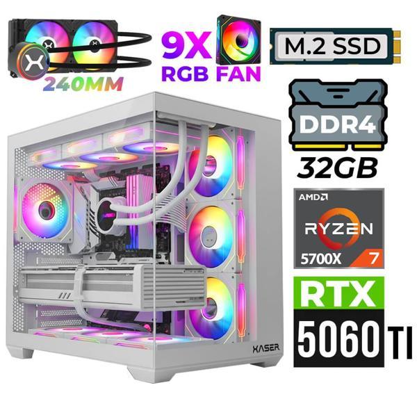 Xaser Nova X70 Ryzen 7 5700X 32GB Ram 2TB M.2 NVMe SSD 16GB RTX5060 Ti Sıvı Soğutmalı Oyuncu Tavsiye sistem - Image 1