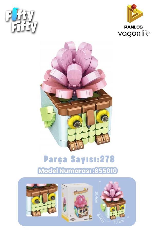 Panlos Mini Potted Plant Serisi Kuş Figürü 278 Parça Oyuncak Yapım Seti -FFP655010 - Image 1