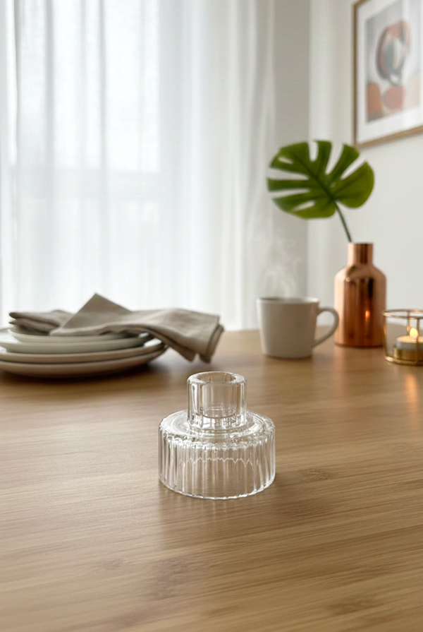 Luna Çift Taraflı Cam Şamdan - Image 1