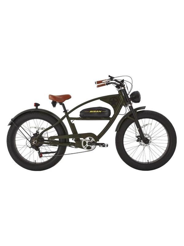 BİSAN RIDER ELEKTRİKLİ BİSİKLET 46CM MD 26 JANT 7 VİTES MAT SİYAH YEŞİL - Image 1