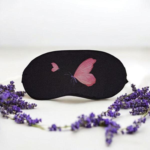 Işığı Geçirmez Yumuşak Rahat Kelebek Desenli Uyku Bandı Uyku Gözlüğü Araba Ev Ofis Spa Meditasyon Göz Bandı - Image 1