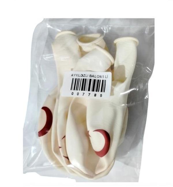 Ayyıldızlı Balon 5 li Bayraklı Balon - 2 paket - Image 1