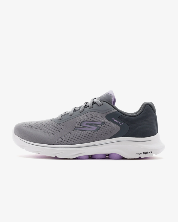 Skechers Go Walk 7 - Cosmic Waves 125215 GYLV Kadın Gri Yürüyüş Ayakkabısı - Image 1