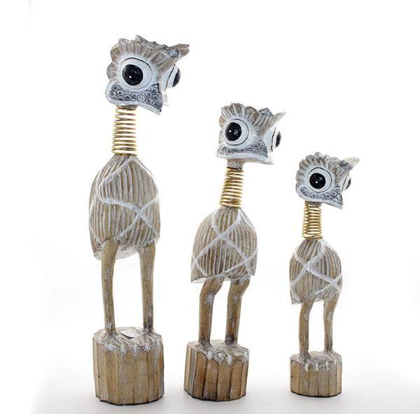 Ahşap 3'lü Emu Kuşu Seti - Image 1