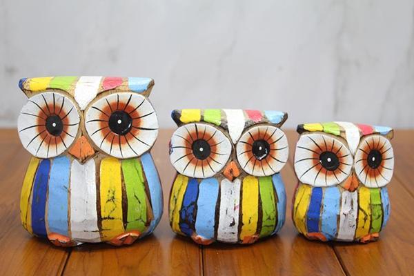 Ahşap 3'lü Baykuş Seti Model 4 - Image 1