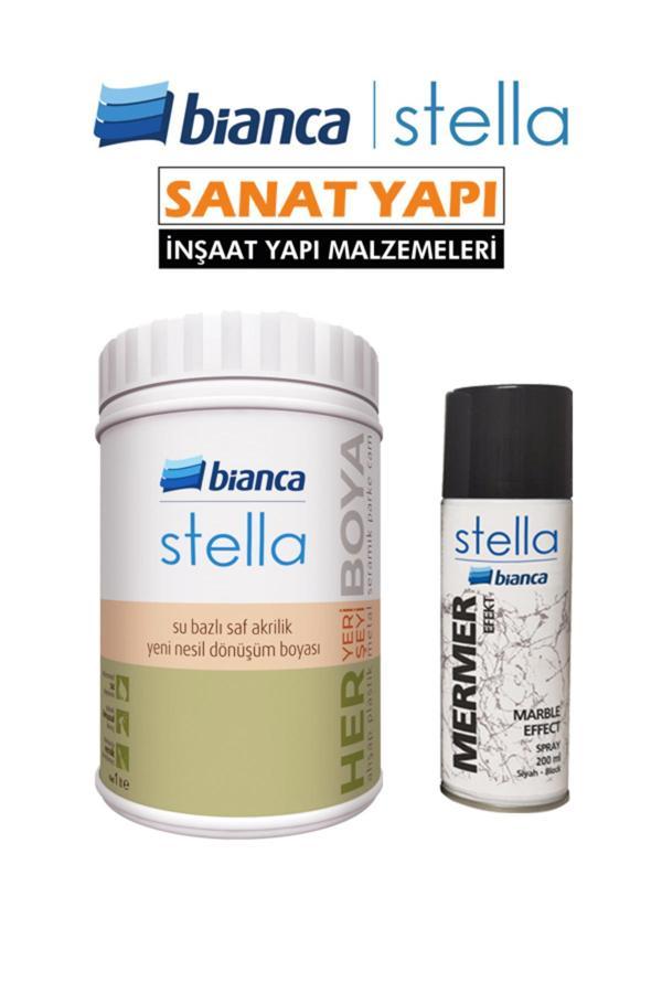 Bianca Stella Set Boya Beyaz + Siyah Mermer Efekti - Image 1