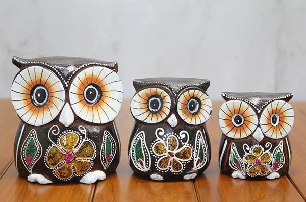 Ahşap 3'lü Baykuş Seti Model 1 - Image 1