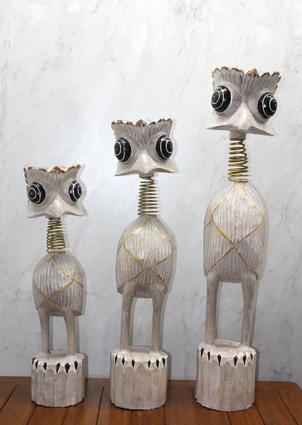 Ahşap 3'lü Deve Kuşu Seti 90 Cm - Image 1