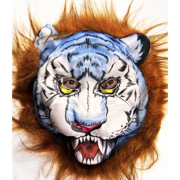 Kahverengi Saçlı Peluş Köpek Kurt Kaplan Maskesi 34 No - Image 1