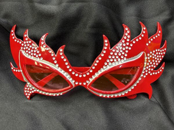 Taşlı Kırmızı Alev Parti Gözlüğü - Image 1