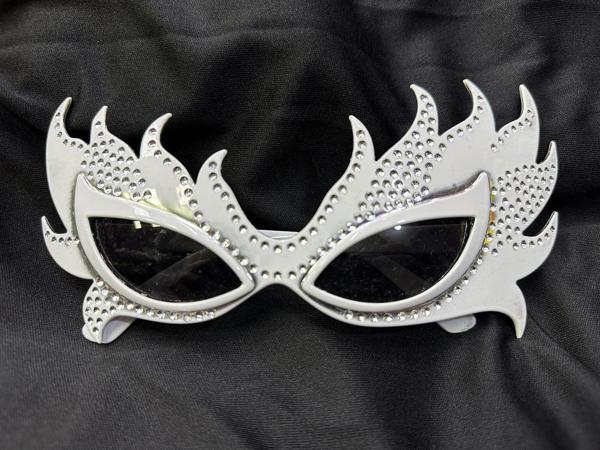 Taşlı Beyaz Alev Parti Gözlüğü - Image 1