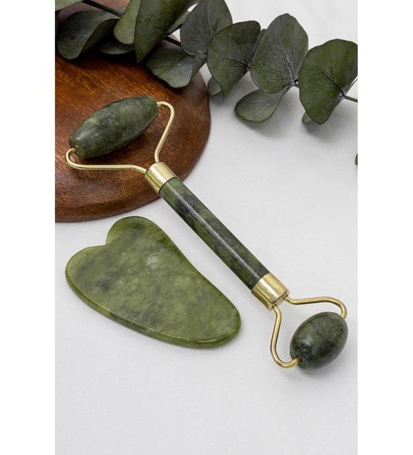Jade Roller Gua Sha Taşı Seti - Image 1
