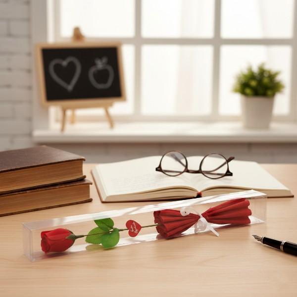 Şeffaf Kutulu Kraponlu Gül - Öğretmenler Günü Hediyesi - Image 1