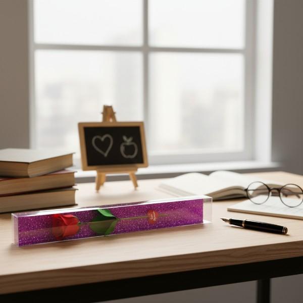 Şeffaf Simli Kutulu Gül - Öğretmenler Günü Hediyesi - Image 1