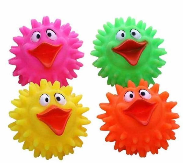Köpekler İçin Renkli Ördek Figürlü Dikenli Top - Image 1