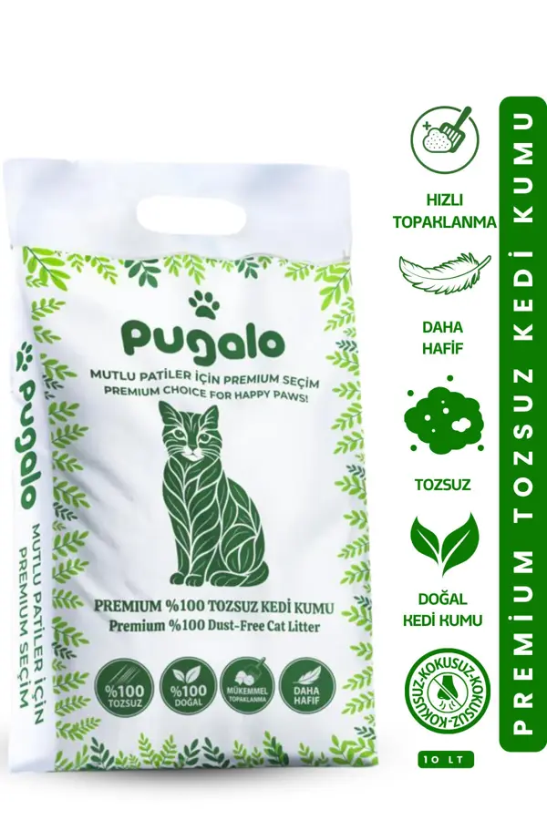 Tozsuz Naturel Kedi Kumu Premium Koku Hapseden Topaklanan Çok Katmanlı Kedi Kumu 10LT - Image 1