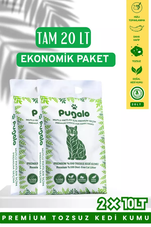 Kokusuz Naturel Kedi Kumu 10LT X 2 Adet - Image 1