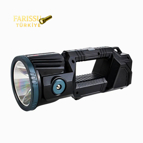 Güneş Enerjili P50 LED 180° Dönebilen Başlıklı Powerbank'li Profesyonel El Feneri & Projektör (6600mAh) - Image 1