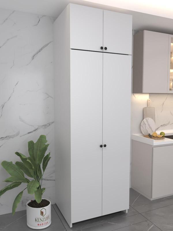 Kenzlife buzdolabı derin dondurucu dolabı modülü grönland beyaz 230*090*80 kapaklı arkalıksız - Image 1