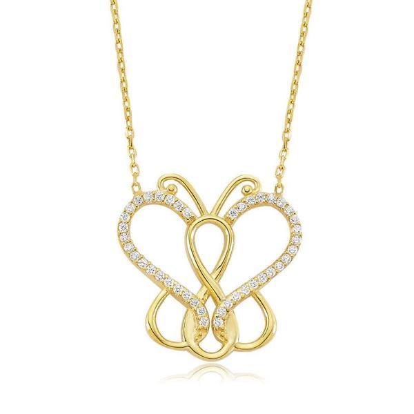 925 Ayar Gümüş Sonsuzluk Kelebek Kolye - Image 1