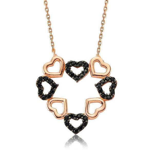 925 Ayar Gümüş Kalpli Aşk Kadın Gümüş Kolye - Image 1