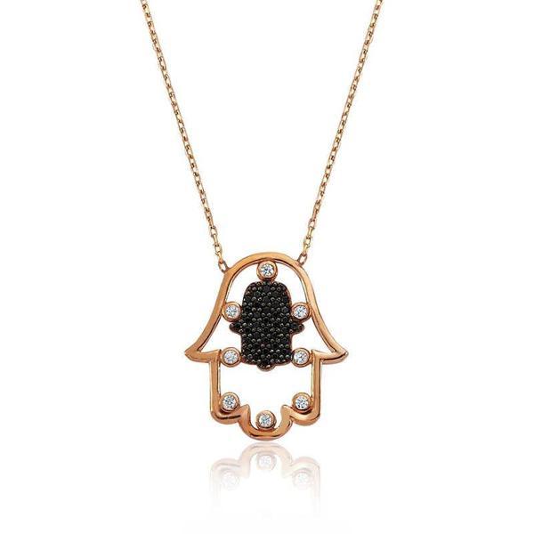 925 Ayar Gümüş Fatma Ana Eli Kolye - Image 1