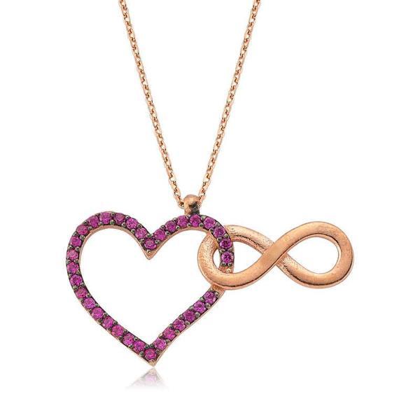 925 Ayar Gümüş Kalbim Sonsuza Kadar Seninle Kolye - Image 1