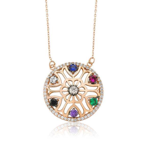 925 Ayar Gümüş Yaşam Çiçeği Kadın Gümüş Kolye - Image 1