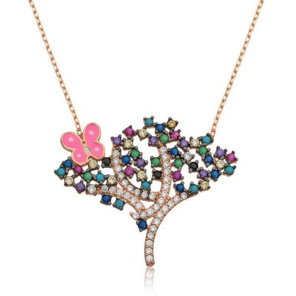 925 Ayar Gümüş Bahar Ağacı Kadın Gümüş Kolye - Image 1